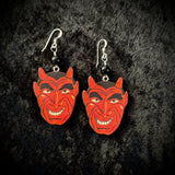 Vintage Halloween Devil Earrings with Black Onyx