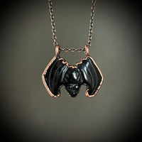 Black Obsidian Bat Necklace