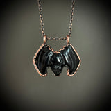 Black Obsidian Bat Necklace