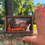 “Pink Palace” Vintage Halloween Shadow Box Magnet/Wall Hang B