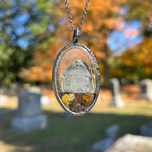 Large Oval Burial Plot Necklace *Mockingbird Lane Exclusive*