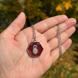 Glittery Flower Ghost Resin Necklace