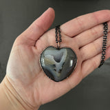 Large Druzy Agate Heart Necklace