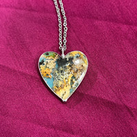 Plume Agate Doublet Heart Necklace