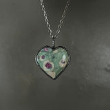 Ruby Fuchsite Heart Necklace