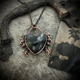 Shades of Black Stone Heart Necklace