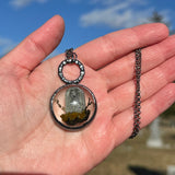 Round Burial Plot Necklace with Gunmetal Patina *Mockingbird Lane Exclusive*