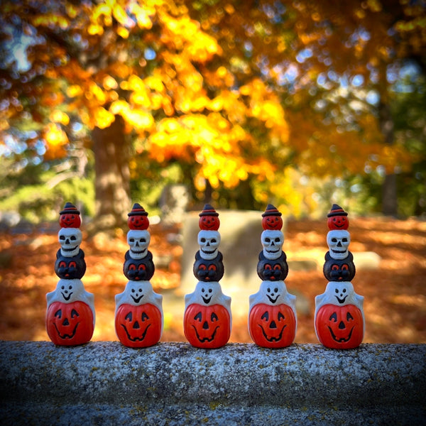***PRE-ORDER***Hand Painted Mini Halloween Totem Stack Blow Mold Replica (2 1/4 Inch Tall)