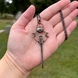 Coffin Nail Necklace with Jack O’ Lantern and Moons