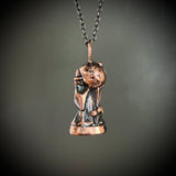 Vintage Blow Mold Witch Holding a Jack O’ Lantern Necklace
