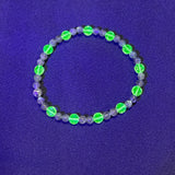 Uranium Glass and Labradorite Bracelet with Sterling Silver