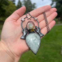 Celestial Burial Plot Necklace with Aquamarine *Mockingbird Lane Exclusive*