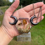 Triple Moon Mushroom Necklace