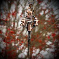 Coffin Nail Necklace with Gravestone and Ghosts