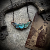 Carved Labradorite Winged Heart Necklace