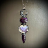 Shades of Purple Celestial Necklace with Gunmetal Patina