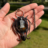 Oval Burial Plot Necklace with Black Obsidian *Mockingbird Lane Exclusive*