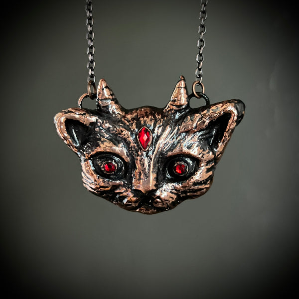 Devil Kitty Copper Necklace