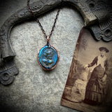 Carved Labradorite Rose Necklace