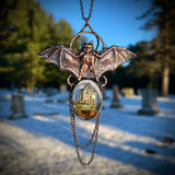 Large Bat Burial Plot Necklace *Mockingbird Lane Exclusive*