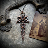 Horned Forest Goddess Copper Necklace A
