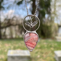 Rhodochrosite with Bat Necklace