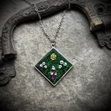 Glittery Skull Flowers Resin Necklace