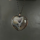 Large Druzy Agate Heart Necklace