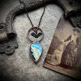 Rainbow Moonstone Bat Necklace
