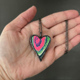 Funkite Heart Necklace with Gunmetal Patina