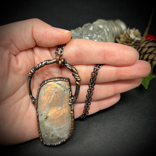Sunset Labradorite and Copper Necklace