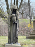 Cloaked Woman with Black Tourlamine Copper Necklace