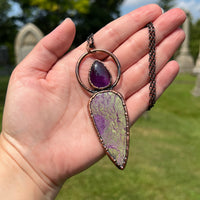 Stichtite with Amethyst Necklace