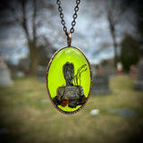 Large Oval Burial Plot Necklace with Glow Background *Mockingbird Lane Exclusive*