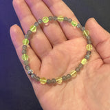 Uranium Glass and Labradorite Bracelet with Sterling Silver
