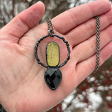 Uranium Glass with Black Obsidian Necklace