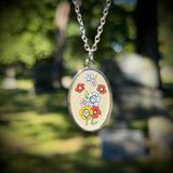 Skull Flowers Resin Necklace