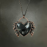 Shades of Black Stone Heart Necklace