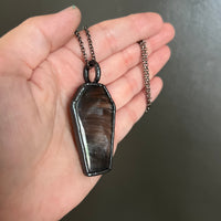 Bowlerite Coffin Necklace with Gunmetal Patina