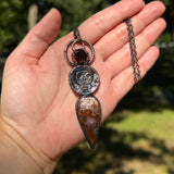 Munroo Necklace with Garnet and Red Moss Agate