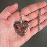 Abalone and Purple Mojave Turquoise with Bronze Heart Necklace