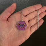 Purple Butterfly Resin Necklace