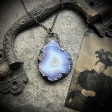 Indonesian Moss Agate Necklace with Gunmetal Patina