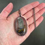 Long Oval Burial Plot Necklace with Gunmetal Patina *Mockingbird Lane Exclusive*