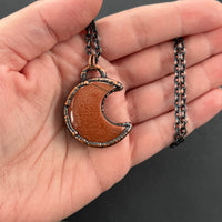 Goldstone Moon Necklace