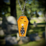 Glittery Haunted House Resin Necklace