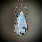 Large Celestial Belomorite Necklace with Gunmetal Patina