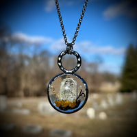 Round Burial Plot Necklace with Gunmetal Patina *Mockingbird Lane Exclusive*