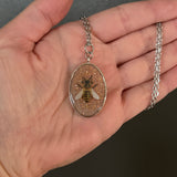 Glittery Honeybee Resin Necklace
