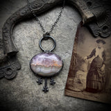 Celestial Dream Amethyst Necklace with Gunmetal Patina